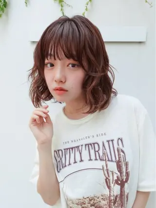 ショート パーマ Unami 表参道所属・ばんちなつ / ボブ/透明感カラーのヘアスタイル