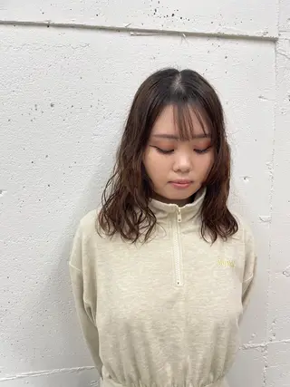 ミディアム パーマ suzu 🤍 【 grace 】のヘアスタイル