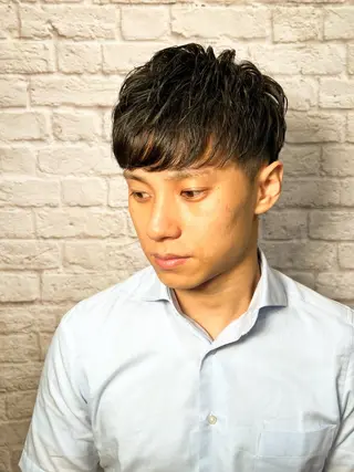 ショート カラー パーマ ヘアアレンジ メンズ メンズカット/パーマ 山崎航平💈のヘアスタイル