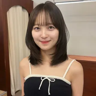 ミディアム 透明感カラー/ レイヤー🪽千優のヘアスタイル
