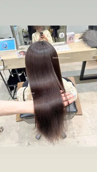 ロング rio￤ブラウン￤暗 髪￤縮毛矯正🌙のヘアスタイル