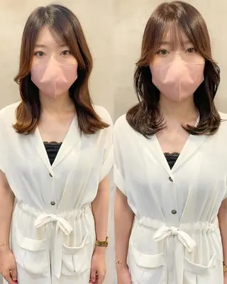 ミディアム 🌹ハッシュカット、 レイヤー韓国ヘア🌹のヘアスタイル