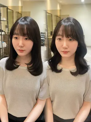 セミロング hiyori /韓国ヘアのヘアスタイル