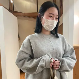 ミディアム カラー 奥村 紗季のヘアスタイル