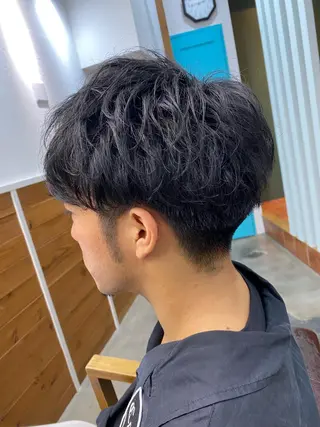 ショート パーマ メンズ シャドウパーマ/ 波巻パーマYu-Kiのヘアスタイル