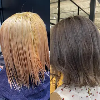 ミディアム カラー salowin梅田茶屋町suite所属・ハイトーンヘア/ 島崎　タクミのヘアスタイル