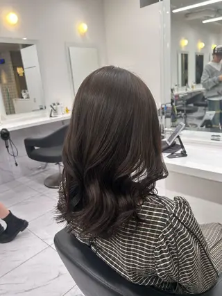 ロング カラー パーマ ヘアアレンジ メンズ キッズ ブリーチなしカラー/ ブラウン/レイヤーのヘアスタイル