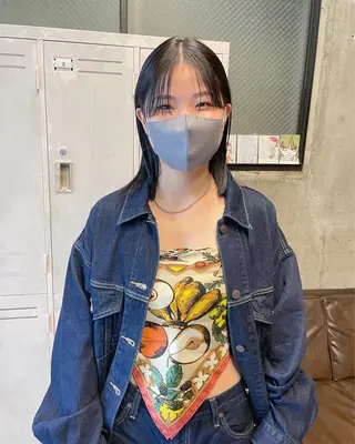 ミディアム カラー パーマ/レイヤー 岩山丈一郎のヘアスタイル