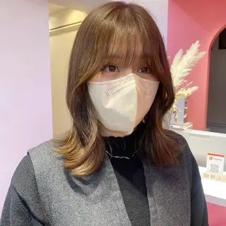 ミディアム 山崎/ボブ縮毛矯正 レイヤー髪質改善のヘアスタイル