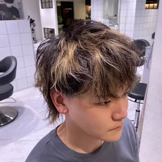 ショート カラー メンズ 赤み消し🌿 透明感カラー🫧のヘアスタイル