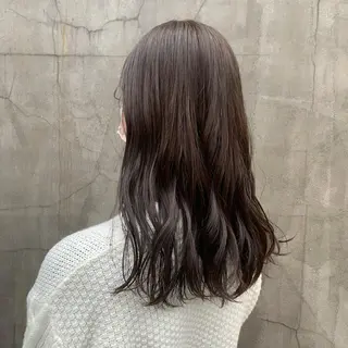 セミロング カラー ヘアアレンジ 髪質改善カラー&TR 縮毛矯正/弱酸性矯正のヘアスタイル