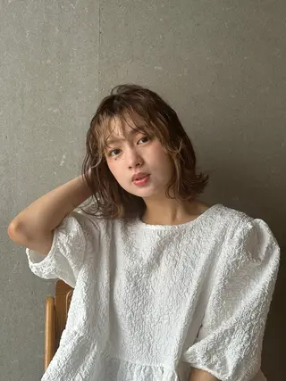 ミディアム カラー ヘアアレンジ 暖色/ヘアアレンジ 🎀♡irohaのヘアスタイル