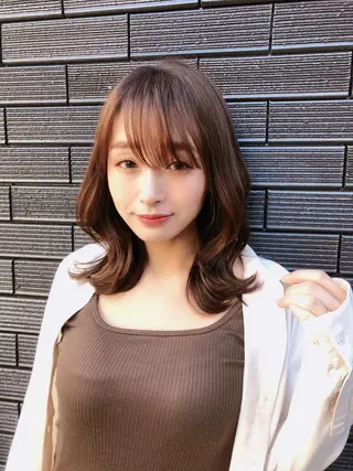 ミディアム カラー 縮毛矯正/ 髪質改善/浅見拓哉のヘアスタイル