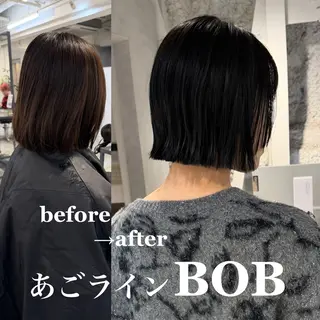 ショート カラー パーマ 切りっぱなしBOB 職人💜Anzuのヘアスタイル