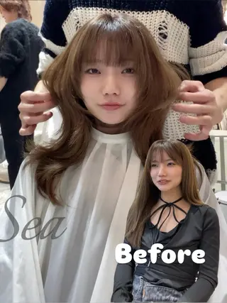 ロング Sea Shinjuku所属・ハッシュカット/ 韓国レイヤーTERUのヘアスタイル