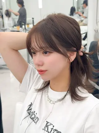 ミディアム カラー ヘアアレンジ 顔周り&ミディアム 特化/池袋/kokiのヘアスタイル