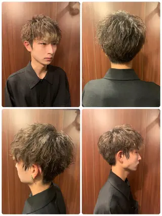ショート パーマ メンズ 高橋 大輔のヘアスタイル