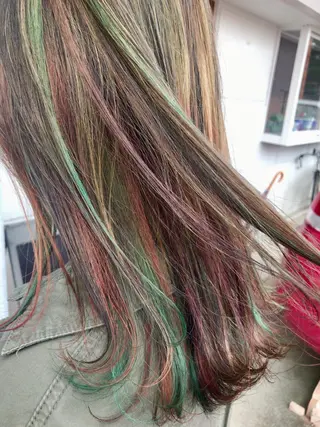 セミロング カラー レイヤーカット匠 イソザキノリユキのヘアスタイル