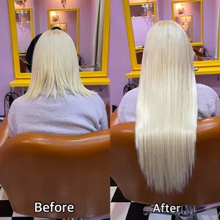 ロング シール＋ちび編み込み エクステ梅田🐨のヘアスタイル