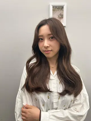 ロング 韓国ネイル🤍 イワサキ　リコ🍒のネイルデザイン