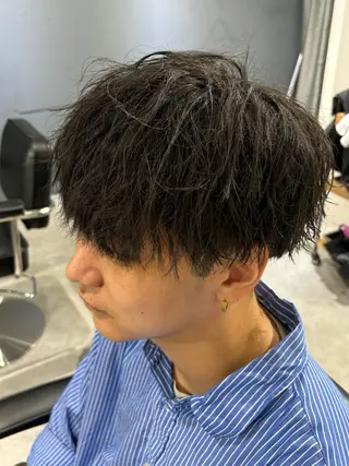 ミディアム パーマ ヘアアレンジ メンズ メンズ特化美容師 中戸 滉のヘアスタイル