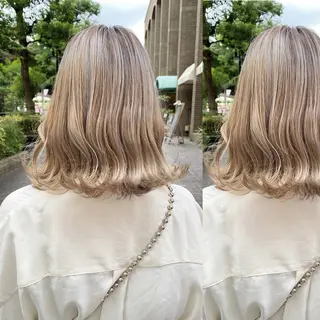ミディアム カラー ツキノキ ミナのヘアスタイル