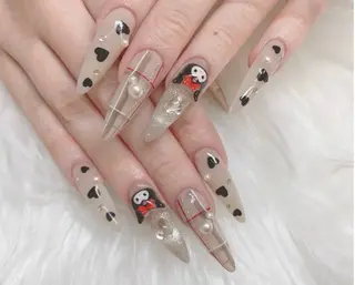 ネイル I-nailロング /ワンホン/キラキラのネイルデザイン