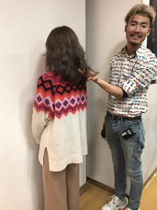 ミディアム カラー メンズヘア特化 崎田 成人のヘアスタイル