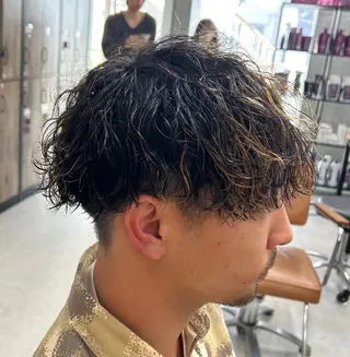 パーマ メンズ カズキ🌼曲がる縮毛 /くせ毛パーマのヘアスタイル