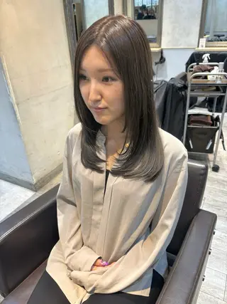 セミロング カラー✨縮毛矯正✨ ハギワラケンタのヘアスタイル