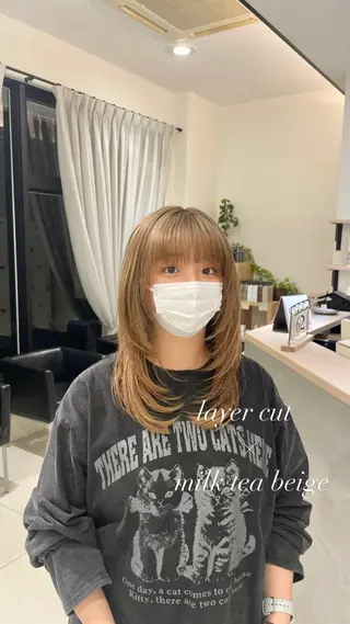 セミロング カラー 店長/ボブ/ 髪質改善/清水祥偉のヘアスタイル