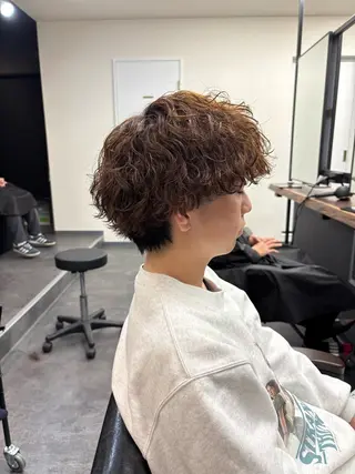 パーマ メンズ スパイキーパーマ 柏NO1 藤本葉のヘアスタイル