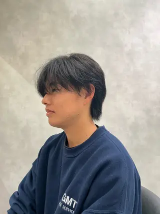 メンズ 花井輝 ボブ/センターパートのヘアスタイル