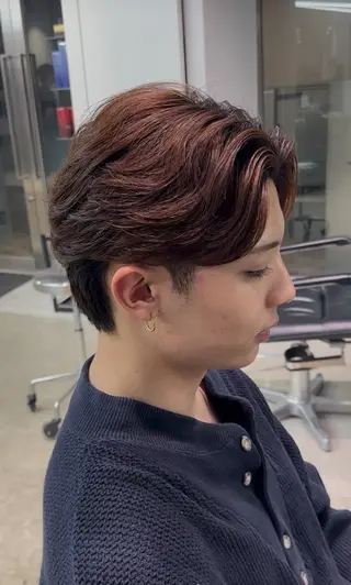 ミディアム カラー パーマ メンズ 夏果⭐︎fifth 天神 海外風パーマのヘアスタイル