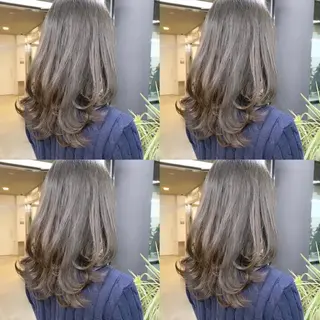 ミディアム カラー 透明感/オリーブ/ グレージュ/YUKAのヘアスタイル