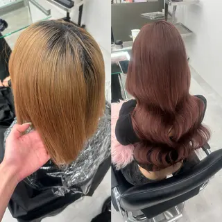 ロング カラー ヘアアレンジ メンズ シールエクステ🎀 羽エクステ🌙しぇるのヘアスタイル