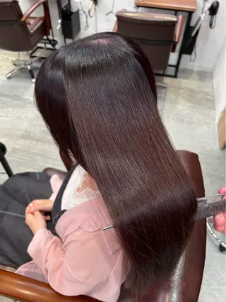 ロング カラー addict EAST所属・韓国×ミルクティー /y.mao🤎のヘアスタイル