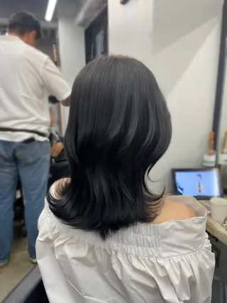 ミディアム カラー 新宿/韓国ヘア/ 髪質改善ストレートのヘアスタイル