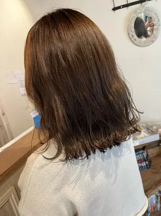 ミディアム ボブ/暖色/透明 感カラー/Sachiのヘアスタイル