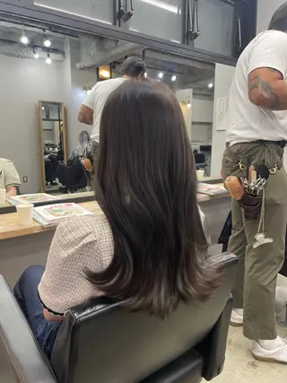 ロング カラー 新宿/韓国ヘア/ 髪質改善ストレートのヘアスタイル