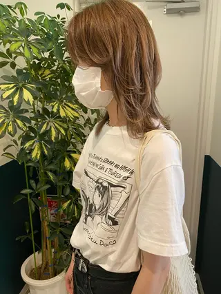 セミロング カラー ヘアアレンジ fit stand /HIIRAGIのヘアスタイル