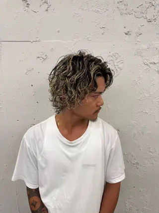 ミディアム カラー パーマ メンズ 💈メンズ特化💈 TASUKUのヘアスタイル