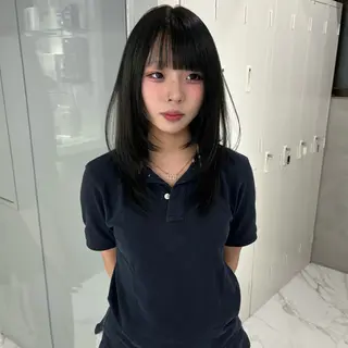 ミディアム riko/レイヤー/ 艶カラー/ヘアセットのヘアスタイル