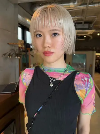 ショート カラー 斎藤祐樹 /レイヤー/パーマのヘアスタイル