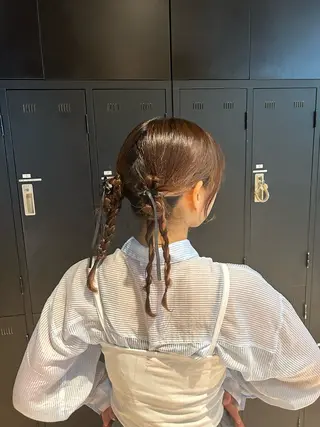 セミロング 韓国ヘア/顔周り ヘアセット/加藤優里のヘアスタイル