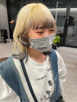 ショート カラー ヘアアレンジ ミニボブ/ブリーチ 🌈MISATOのヘアスタイル