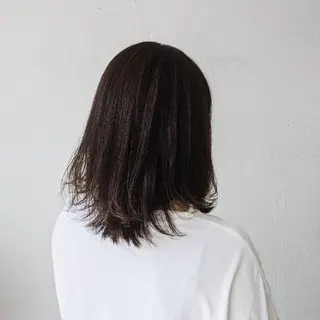 ミディアム 浜田りほ Luxbe 博多バスターミナルのヘアスタイル