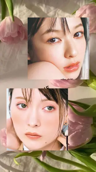 ミディアム カラー ヘアアレンジ アイブロウ ユズキ/似合わせ カット♡透明感カラーのヘアスタイル