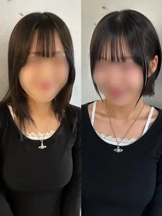 ショート 韓国リアルハッシュ レイヤーカットのヘアスタイル