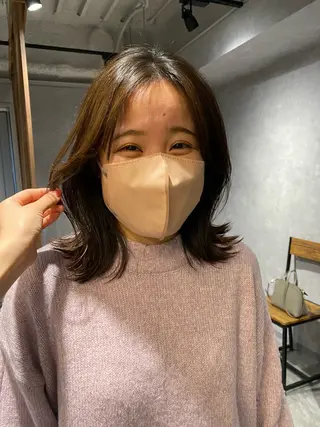 ミディアム 久力琴音''透明感 カラー''アレンジのヘアスタイル